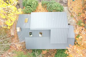 Bird's eye view of a metal roof 